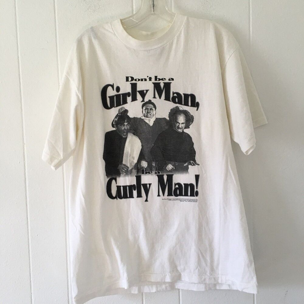 Vtg The Three Stooges Men’s Large T Shirt All Sport USA 1999 Girly Curly Man